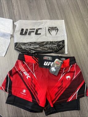 UFC Venum Red & Black Fight Shorts